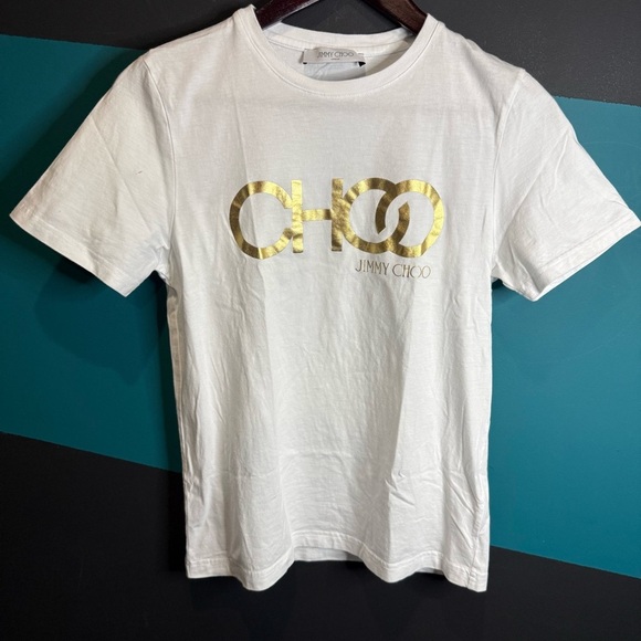 Jimmy Choo White Tee with Subtle Logo - Picture 5 of 11